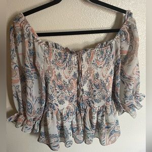 Size L Flying Tomato Cropped Peasant Too